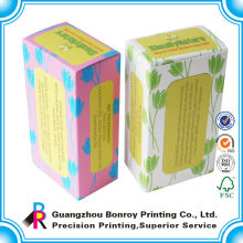 Emballage de boîte de thé de papier coloré blanc imprimé par logo personnalisé